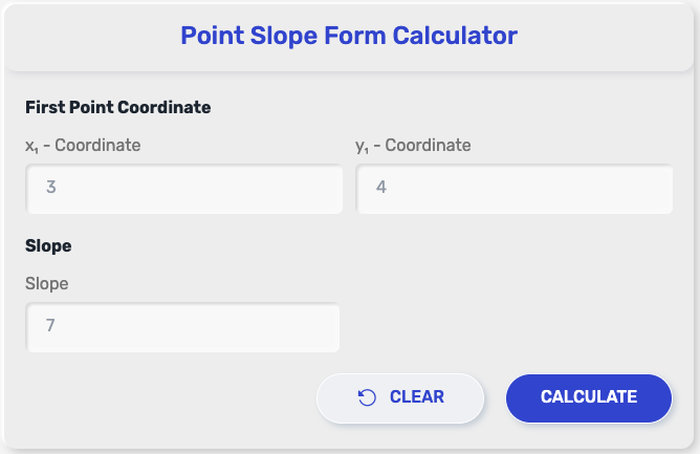 Point Slope Form Calculator